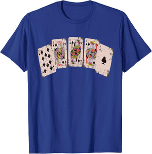 Cool Poker Ace Royal Flush Poker Player Cards Poker Face T-Shirt - T-Shirt | Royal