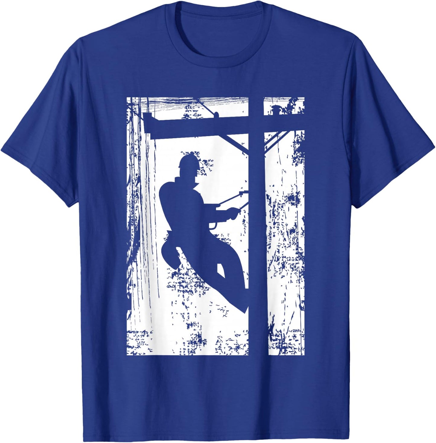 Daddy Father Lineman | Electric Cable Lineman Gift T-Shirt - T-Shirt | Royal