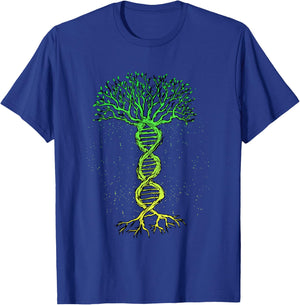 DNA Tree Life Genealogy Biologist Genetics Science Earth Day T-Shirt - T-Shirt | Royal