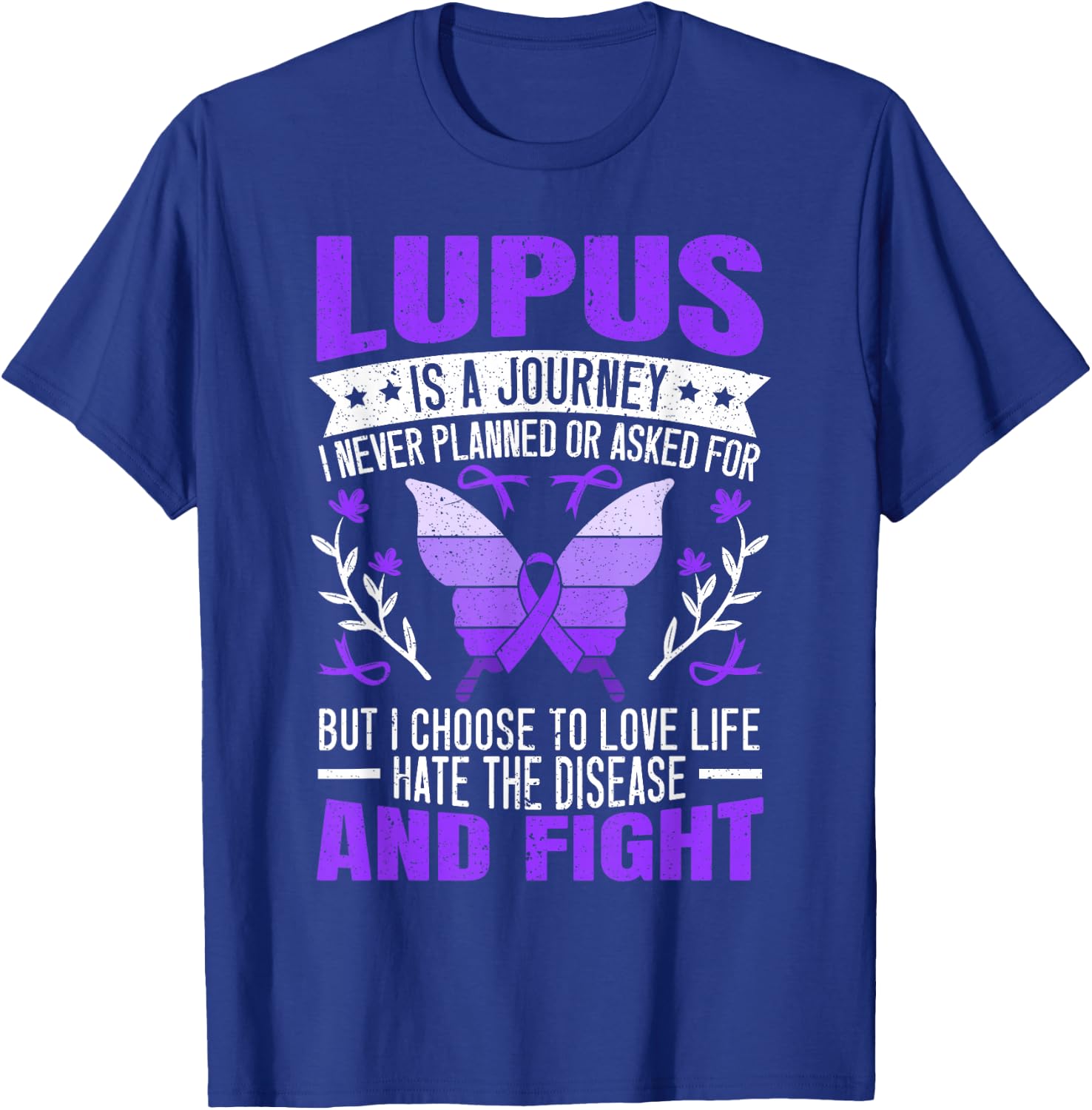 Lupus Awareness Butterfly Wear Purple SLE Autoimmune Disease Small T-Shirt - T-Shirt | Royal