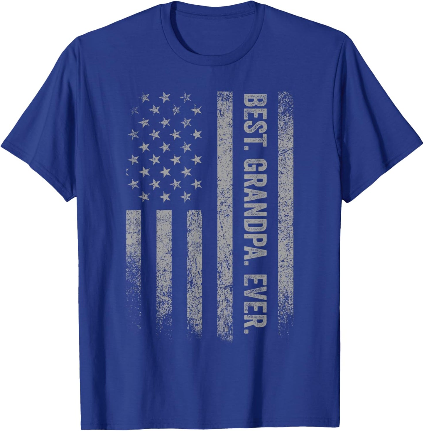 Best Grandpa Ever American Flag Patriotic T-Shirt - T-Shirt | Royal