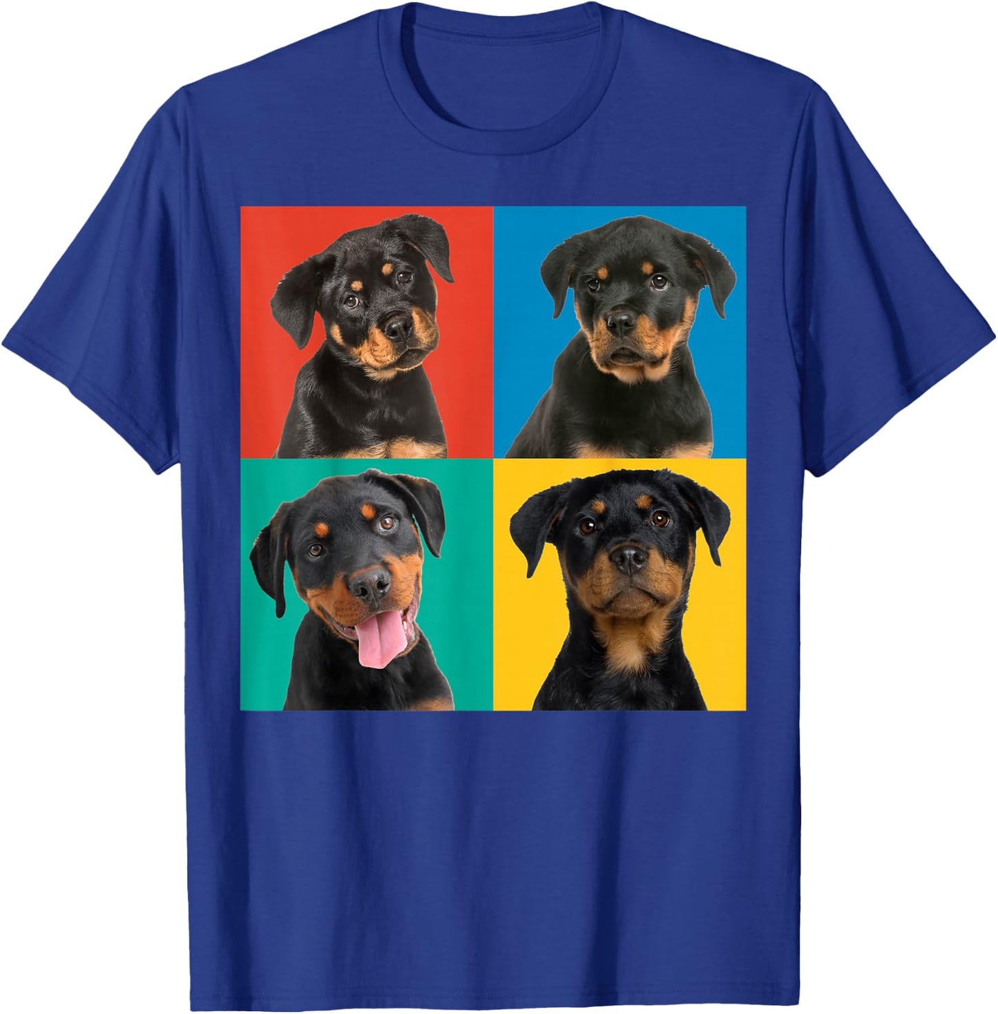 Rottweiler Puppies Colourful Portrait Photos for Dog Owners Men Women Girls Kids T-Shirt - T-Shirt | Royal