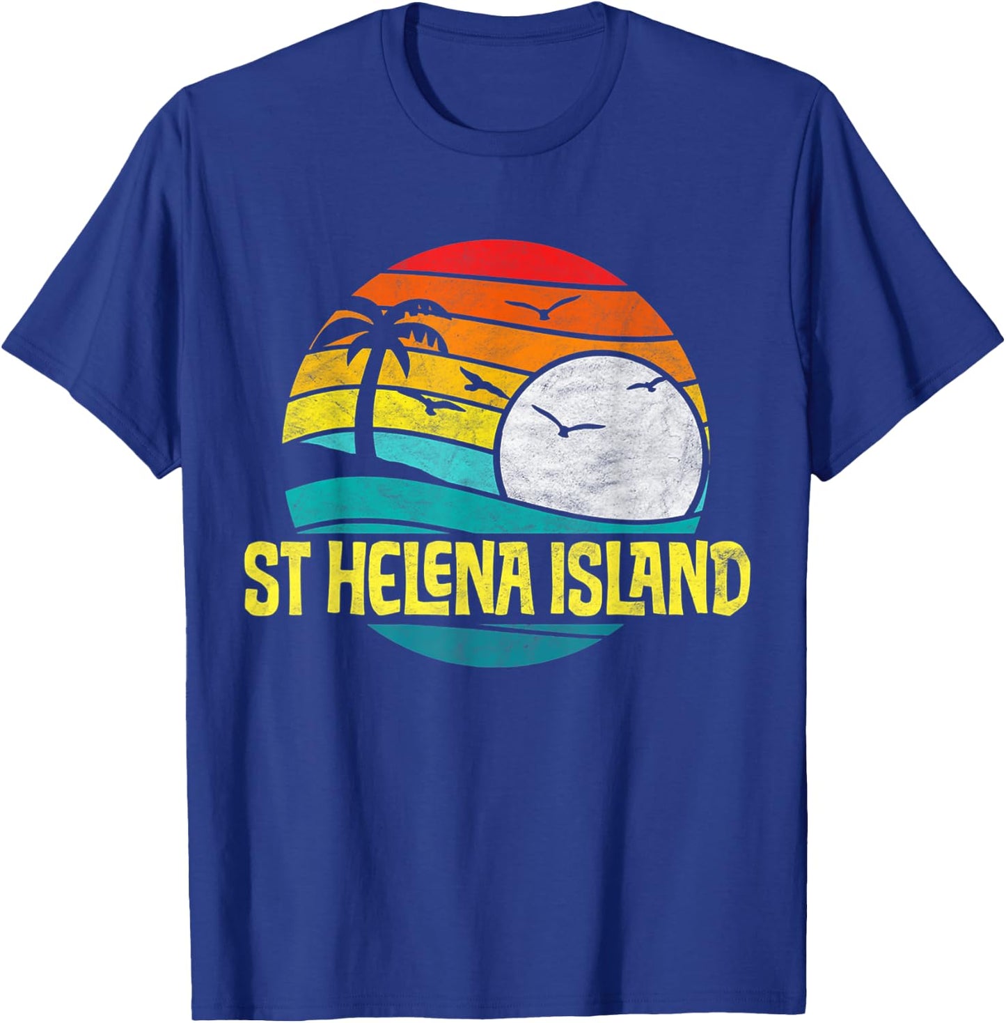 Retro St Helena Island Beach Sun & Surf Eighties Graphic T-Shirt - T-Shirt | Royal
