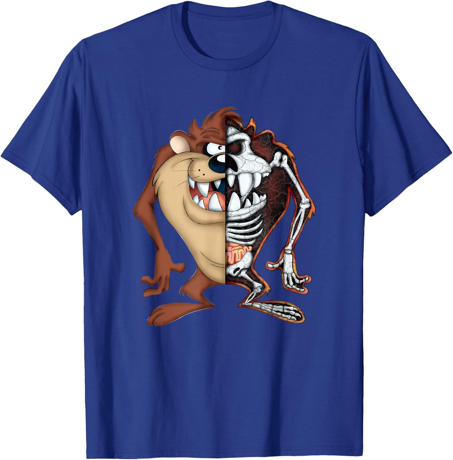 Looney Tunes Taz Half Skeleton T-Shirt - T-Shirt | Royal