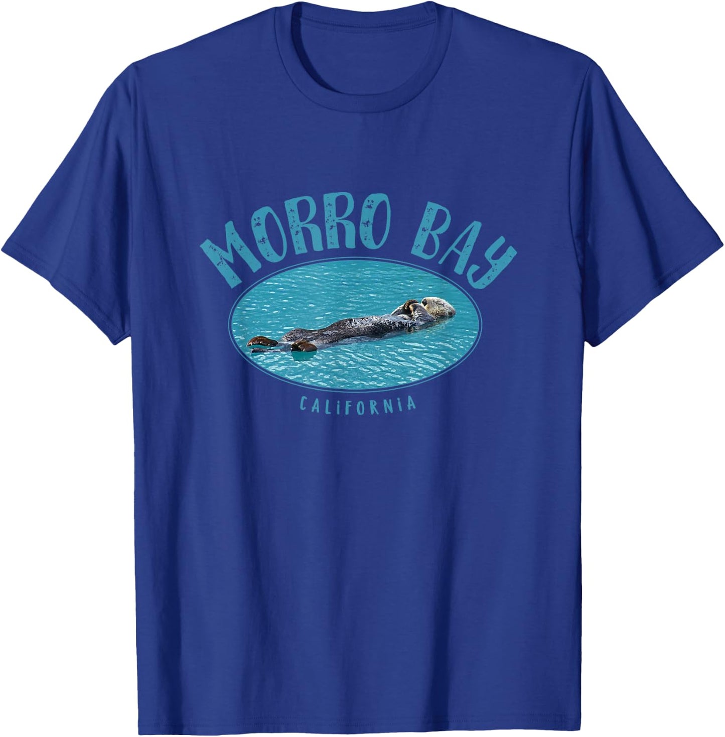 Morro Bay California Sea Otter Design T-Shirt - T-Shirt | Royal