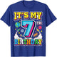 It's My 7th Birthday 7 Years Old Astronaut Space Theme T-Shirt - T-Shirt | Royal