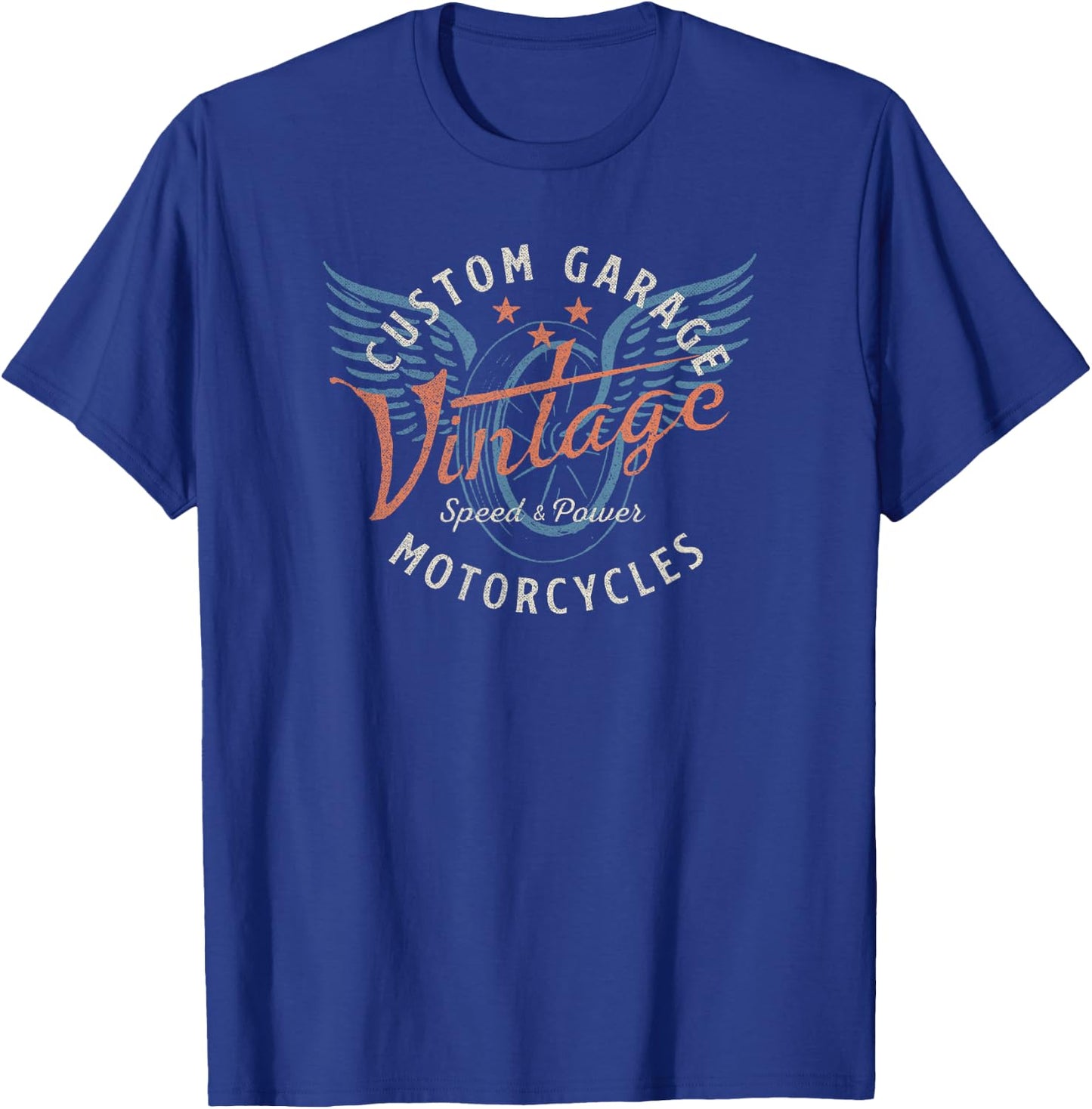 Trendy Custom Garage Vintage Motorcycles Logo T-Shirt - T-Shirt | Royal