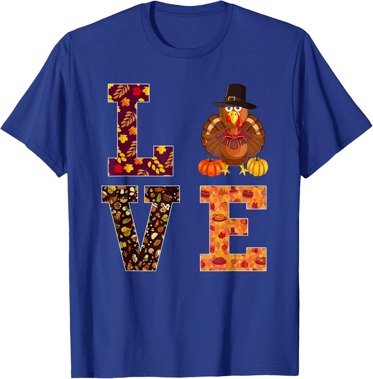 Funny thanksgiving turkey love apparel women men T-Shirt - T-Shirt | Royal