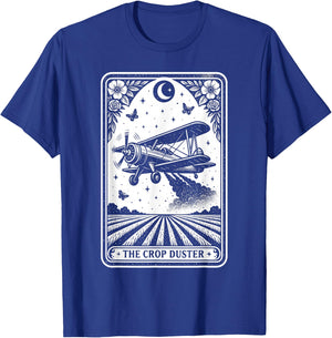 Crop Duster Airplane Tarot Card Vintage Flying Plane Art T-Shirt - T-Shirt | Royal
