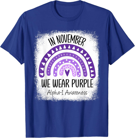 Rainbow Alpha-1 Antitrypsin Deficiency Awareness Month T-Shirt - T-Shirt | Royal