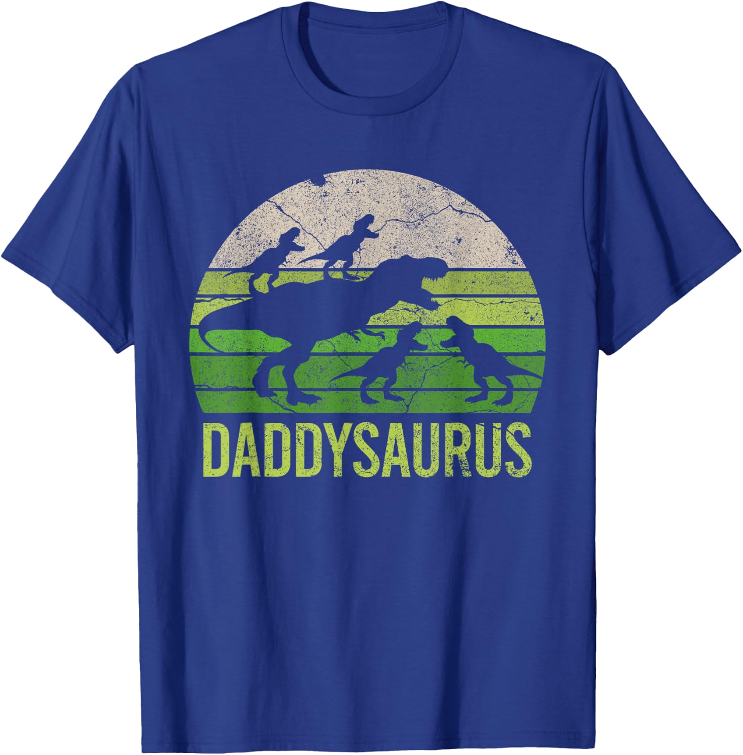 Daddysaurus 4 four kids Vintage Christmas Gift Fathers Day T-Shirt - T-Shirt | Royal