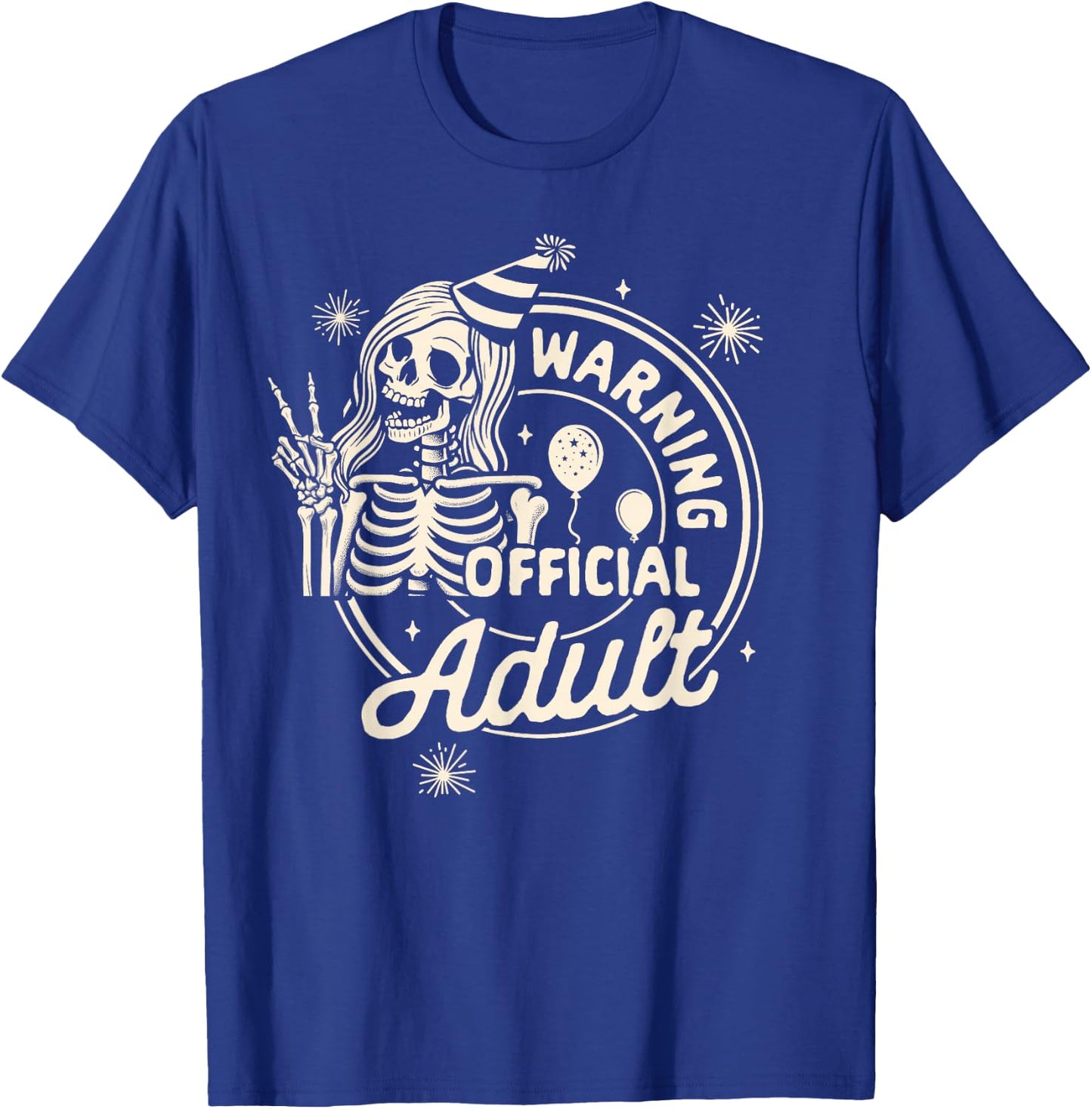 18th Birthday Girl 18 Years Birthday Warning Official Adult T-Shirt - T-Shirt | Royal