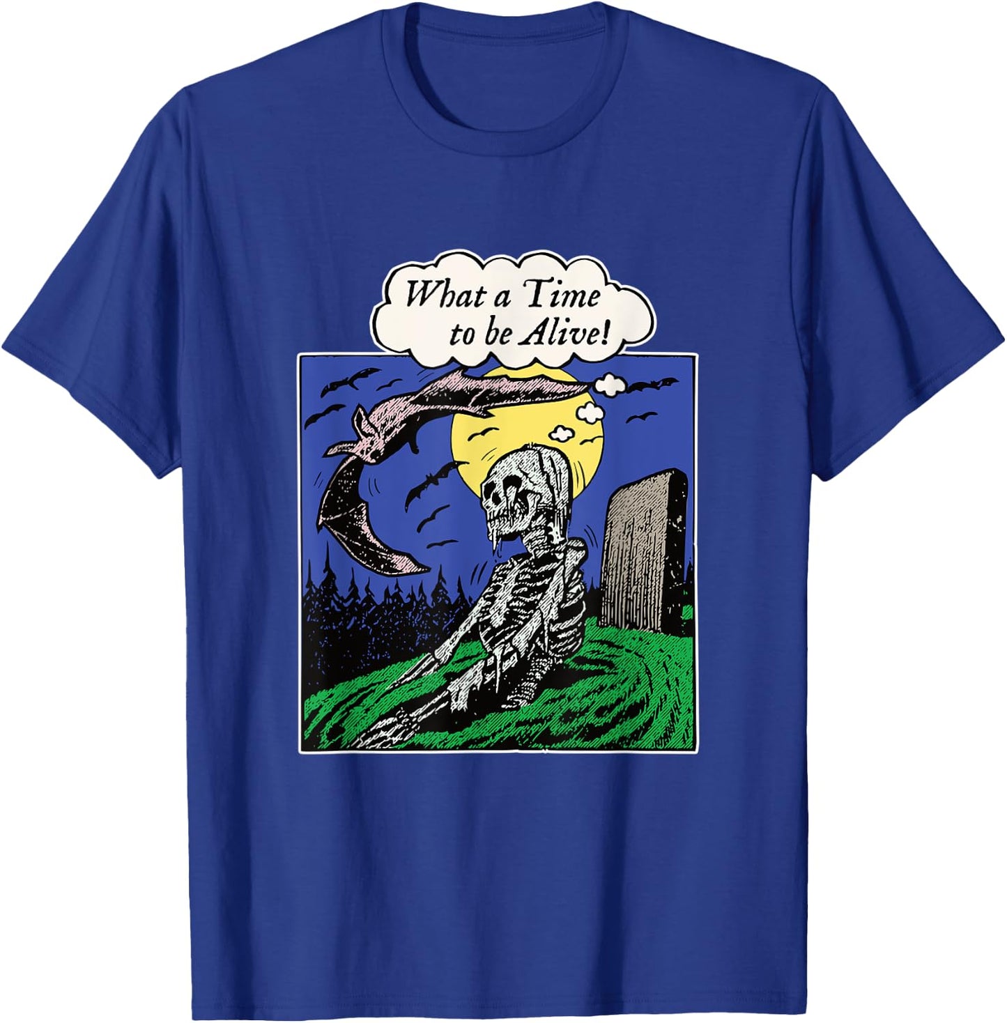 Funny Zombie Rising from Dead Vintage Horror Halloween T-Shirt - T-Shirt | Royal