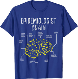 Epidemiologist Brain Public Health Doctor Epidemiology T-Shirt - T-Shirt | Royal