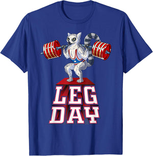 Leg Day lemur Weight Lifting Squat Gym Training T-Shirt - T-Shirt | Royal
