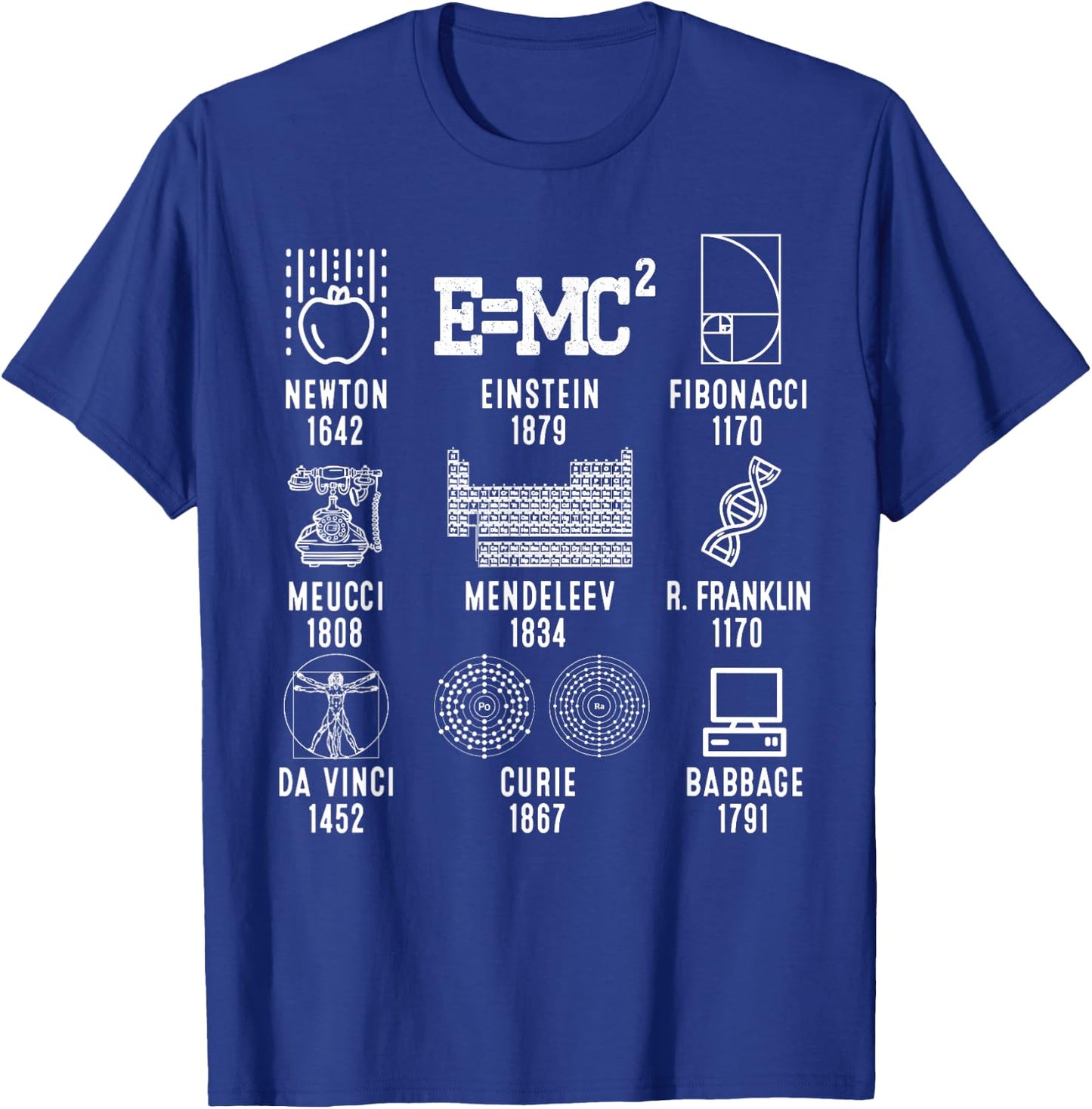 Famous Scientists Science Lovers T-Shirt - T-Shirt | Royal