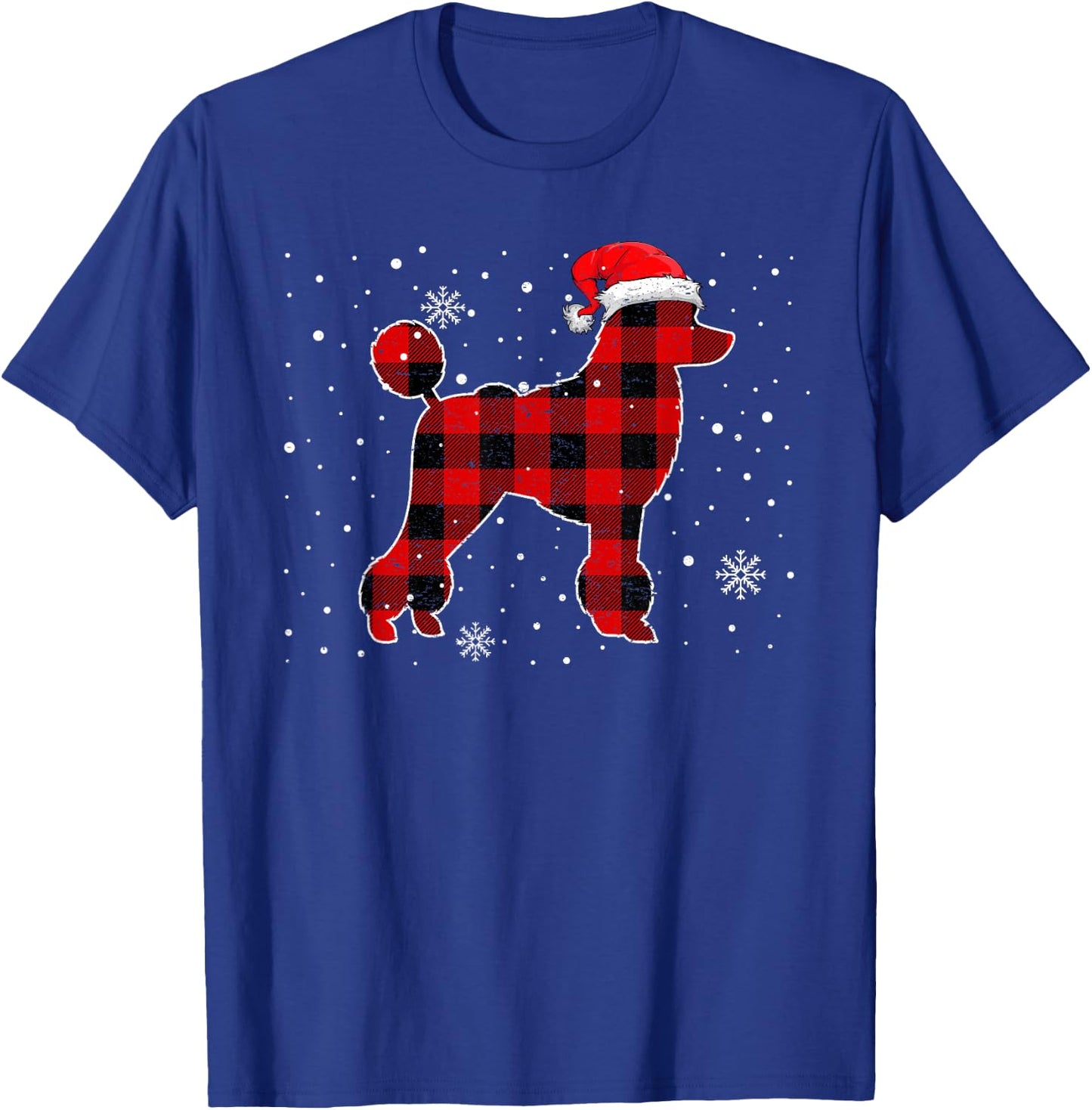 Christmas Buffalo Plaid Dog Shirt, Christmas Poodle Pajama Women Kids T-Shirt - T-Shirt | Royal