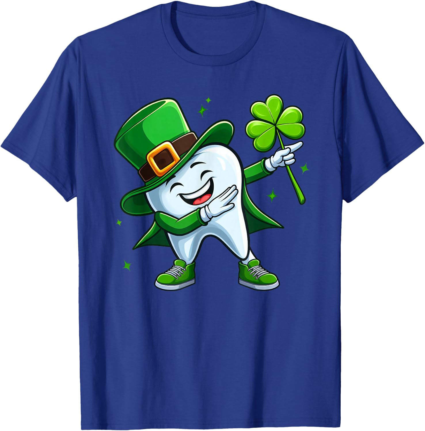 St. Patrick's Day Dental Squad Dentistry Teeth Dabbing Tooth T-Shirt - T-Shirt | Royal
