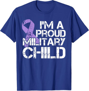 Military Child Month Purple Up Proud Military Child T-Shirt - T-Shirt | Royal