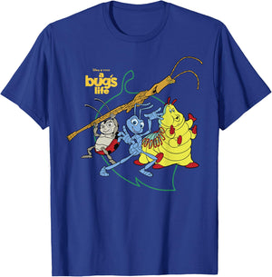 Disney Pixar Bugs Life Group Shot Action Graphic T-Shirt - T-Shirt | Royal