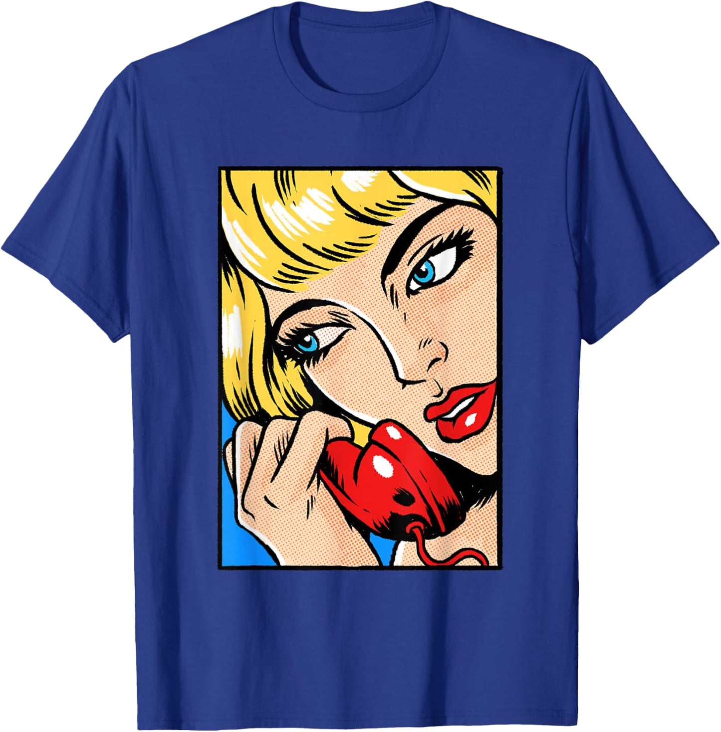Suspicious Women Pop Art Comic Book Popular Culture Artist T-Shirt - T-Shirt | Royal