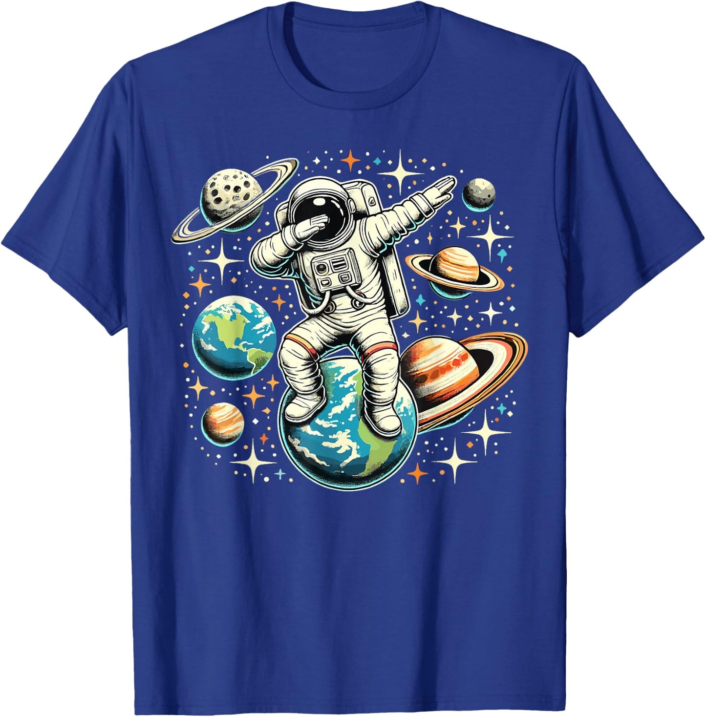 Astronaut Dabbing Space Galaxy T-Shirt - T-Shirt | Royal