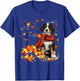 Bernese Mountain Fall Red Scarf Autumn Leaf Gift Dog Lover T-Shirt - T-Shirt | Royal