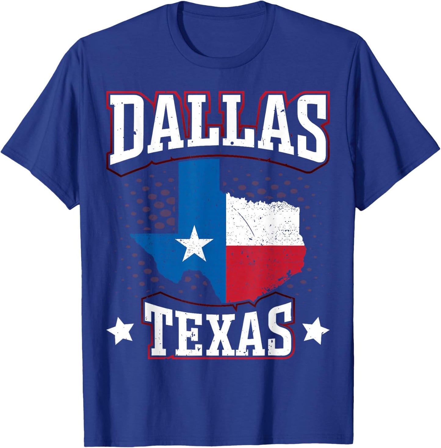 Dallas Texas Souvenirs Shirt Flag Map of Texas State Pride T-Shirt - T-Shirt | Royal