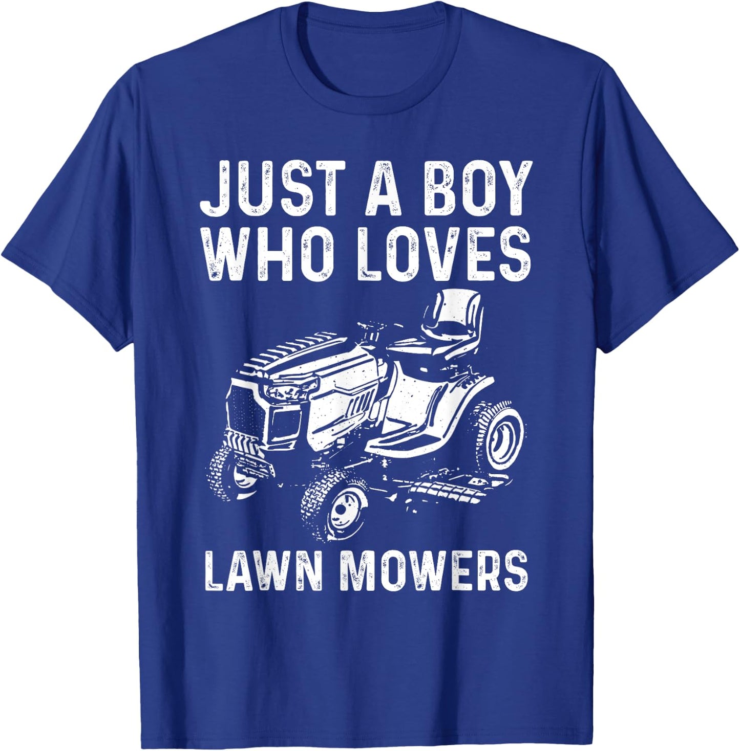 Funny Lawn Mower For Boys Kids Gardening Landscaping Tractor T-Shirt - T-Shirt | Royal