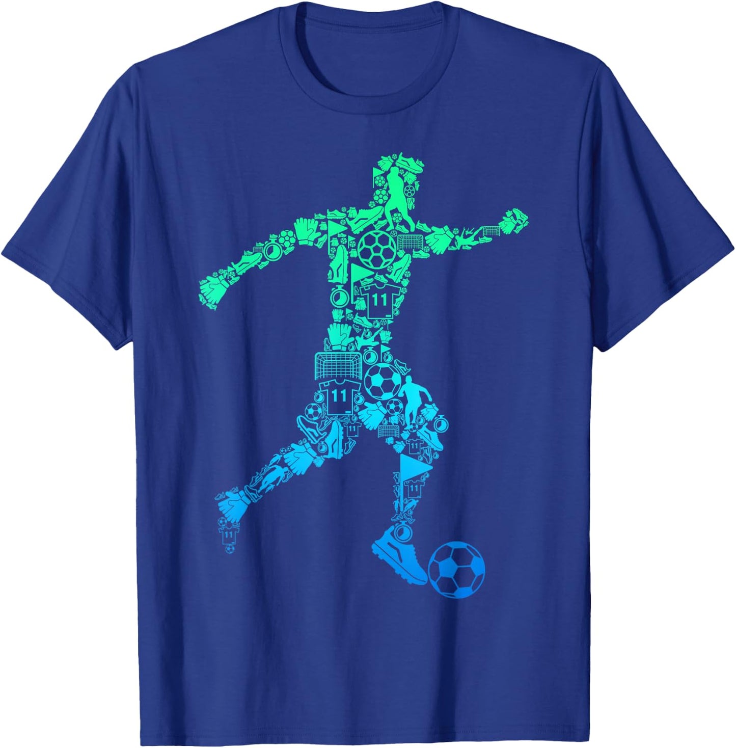 Soccer Player Youth Men Kids Boys T-Shirt - T-Shirt | Royal