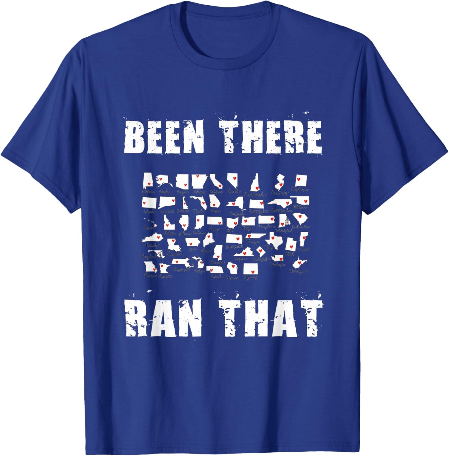 All 50 States I Have Run Challenge Map Half Marathons Club T-Shirt - T-Shirt | Royal