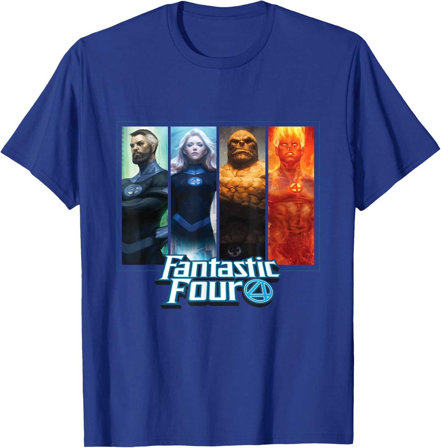 Marvel Fantastic Four Family Character Grid T-Shirt - T-Shirt | Royal