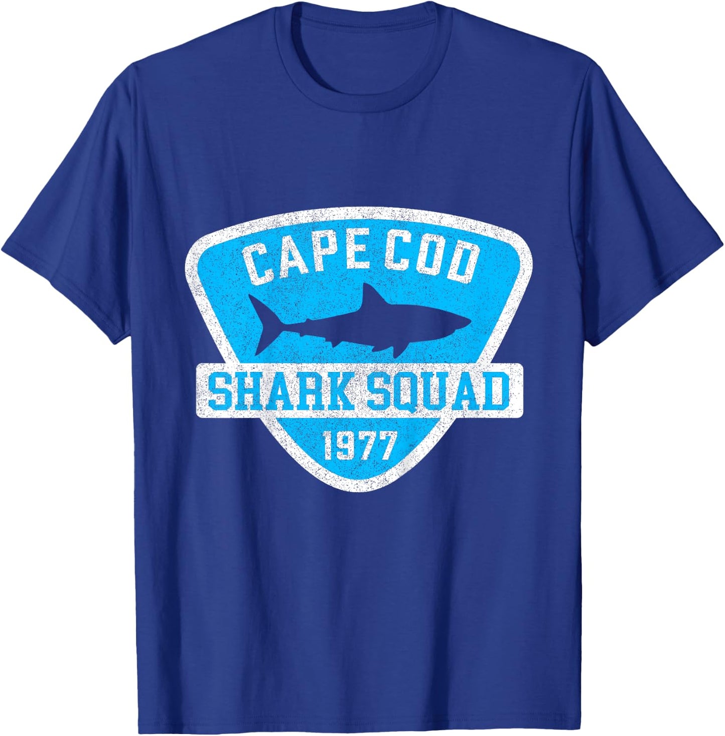 Vintage Cape Cod Massachusetts Shark Squad Vacation Souvenir T-Shirt - T-Shirt | Royal
