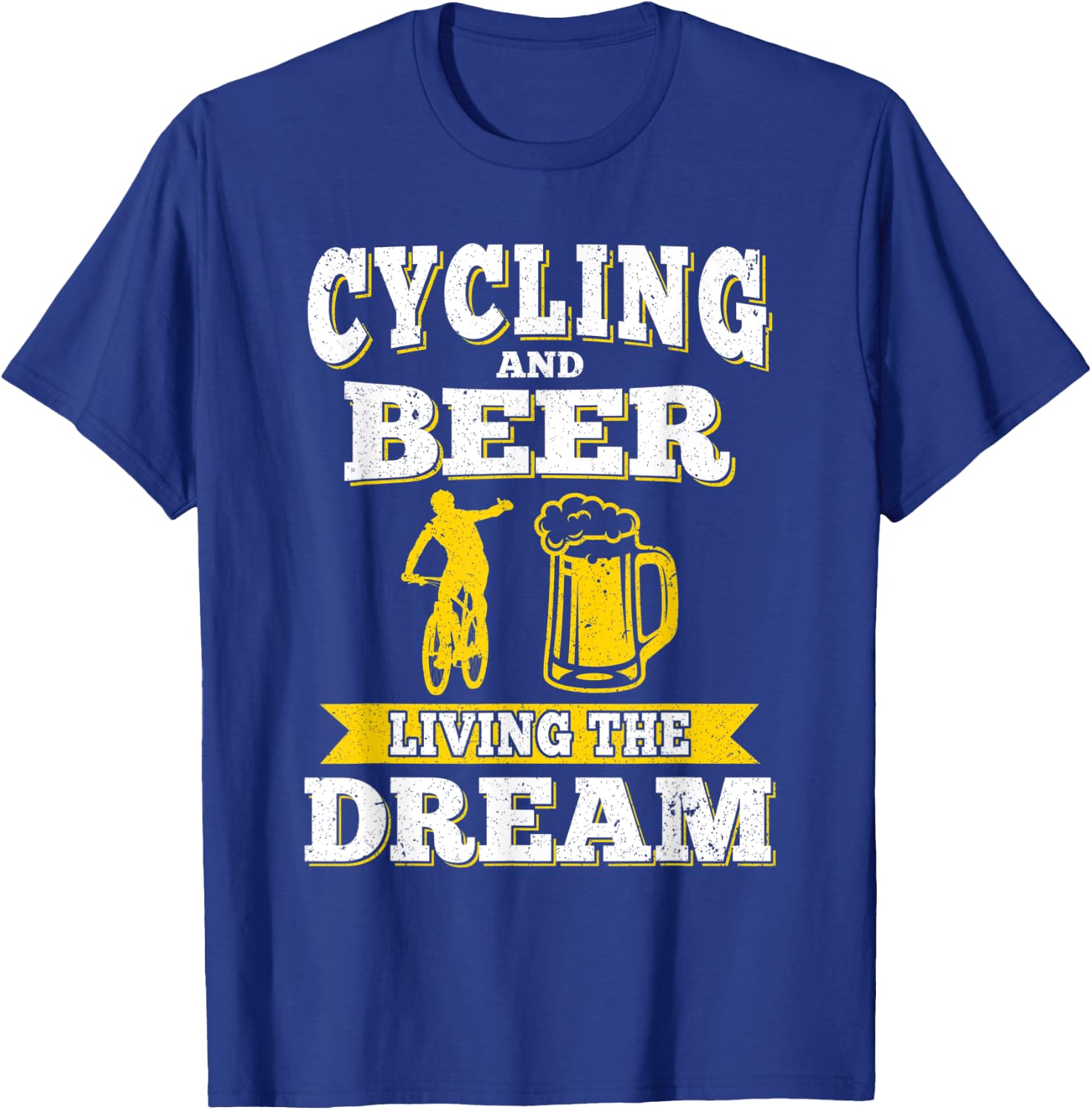 Funny Cycling & Beer Living The Dream Beer Day Oktoberfest T-Shirt - T-Shirt | Royal