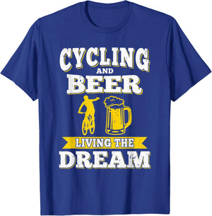 Funny Cycling & Beer Living The Dream Beer Day Oktoberfest T-Shirt - T-Shirt | Royal