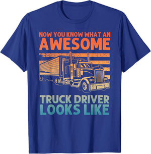 Truck Driver Art Women Truck Driver Trucking Trucker T-Shirt - T-Shirt | Royal