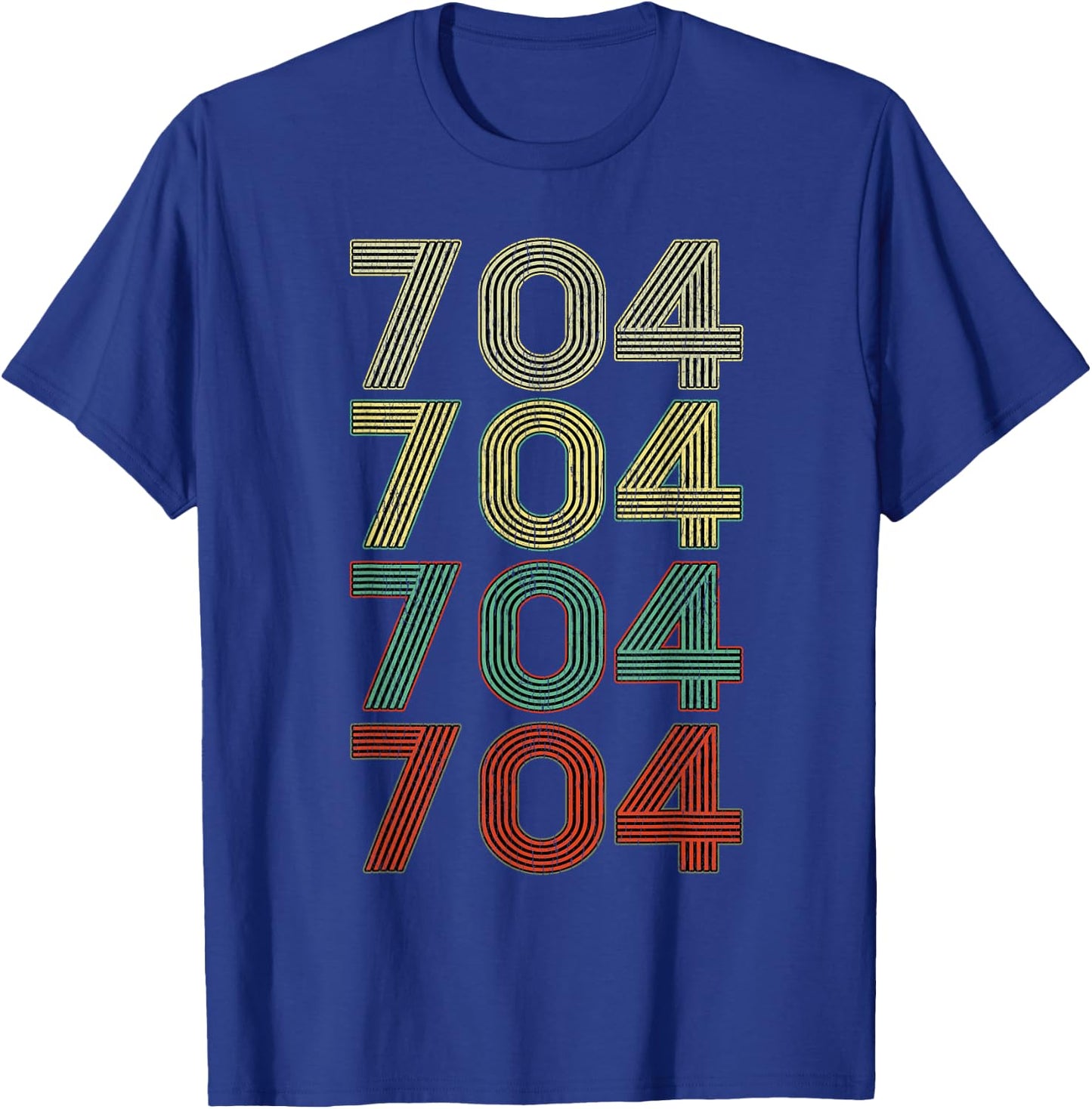 Charlotte North Carolina Shirt Vintage 704 Area Code retro T-Shirt - T-Shirt | Royal
