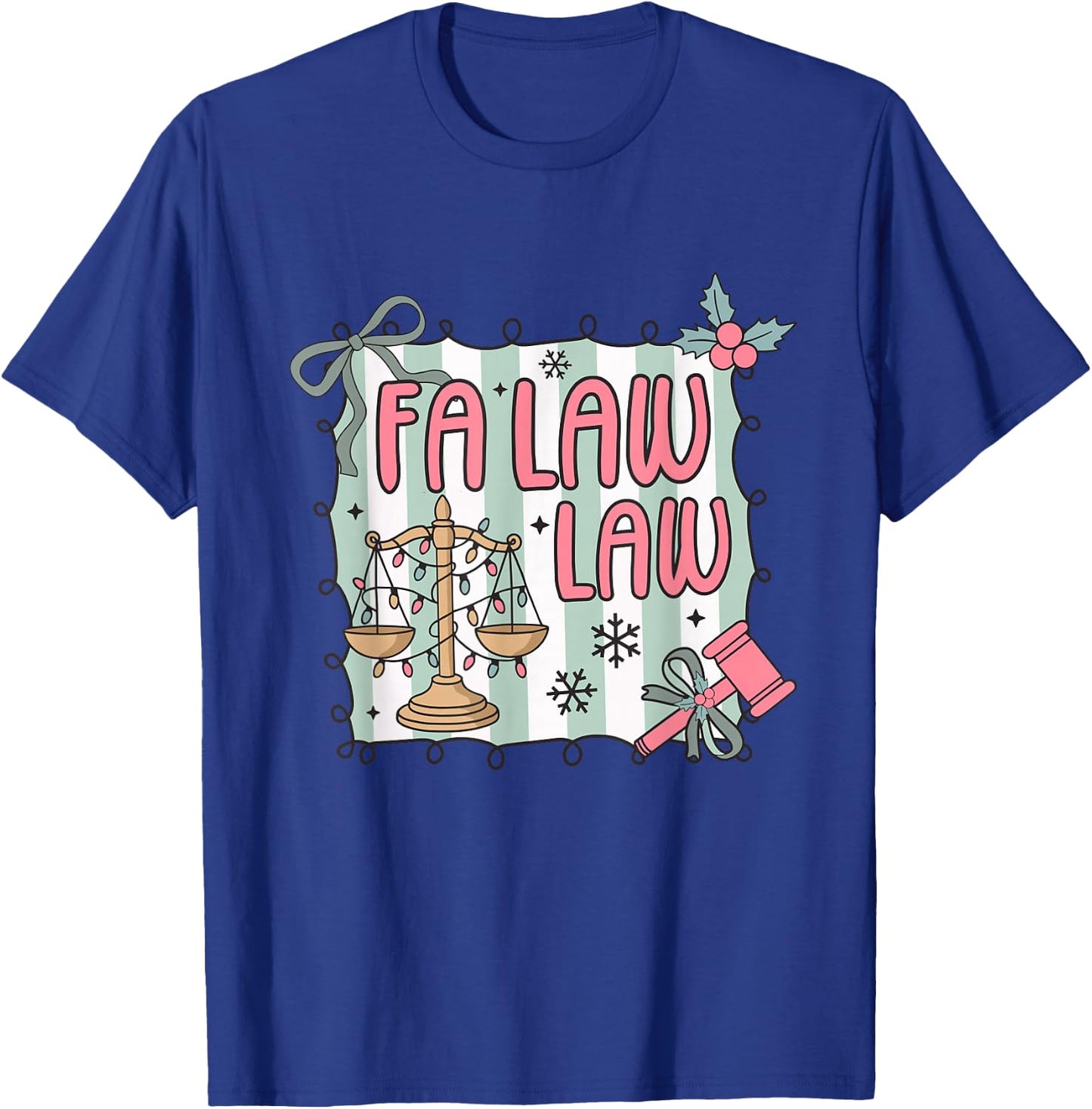FA Law Law Lawyer Coquette Christmas Santa Judge Xmas Pajama T-Shirt - T-Shirt | Royal