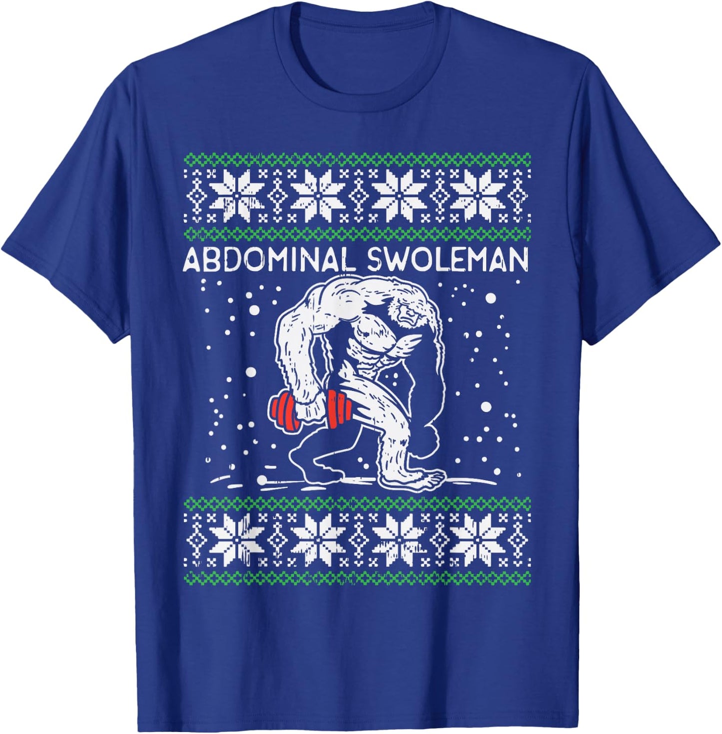 Abdominal Swoleman Yeti Fun Christmas Gym Weightlifter Gift T-Shirt - T-Shirt | Royal