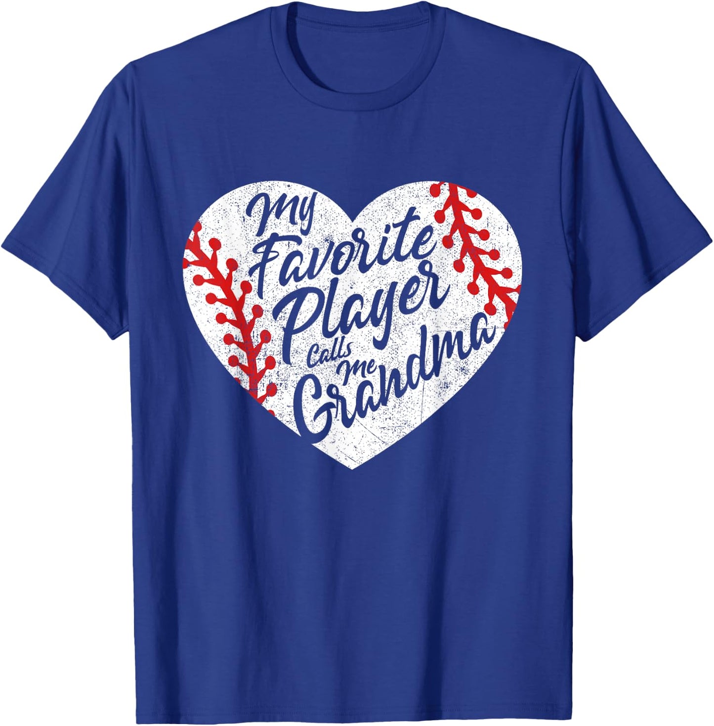 My Favorite Player Calls Me Grandma Baseball Heart Women's T-Shirt - T-Shirt | Royal