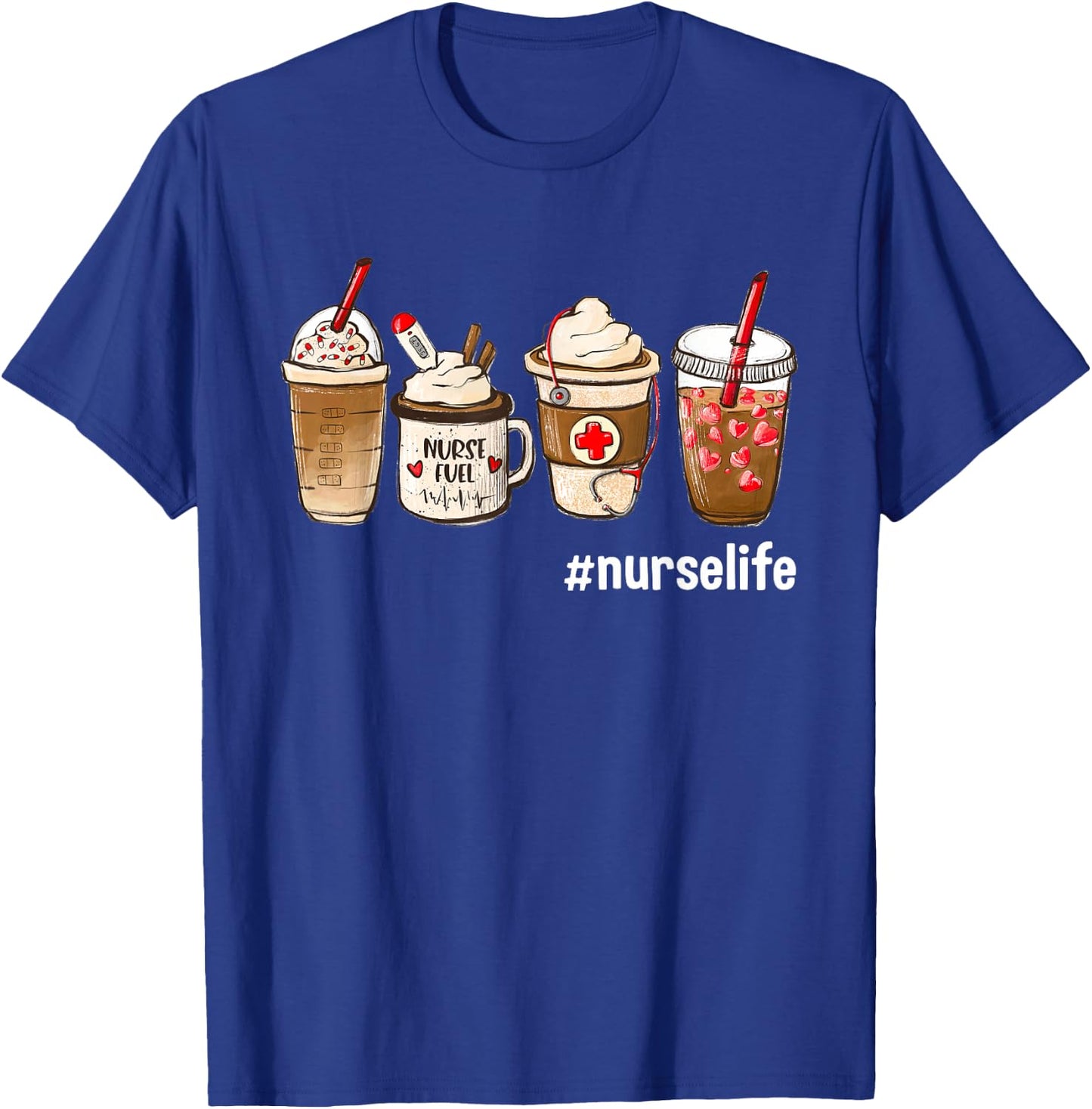 Nurse Life Funny Coffee Nurses Fuel Registered Nurse Medical T-Shirt - T-Shirt | Royal
