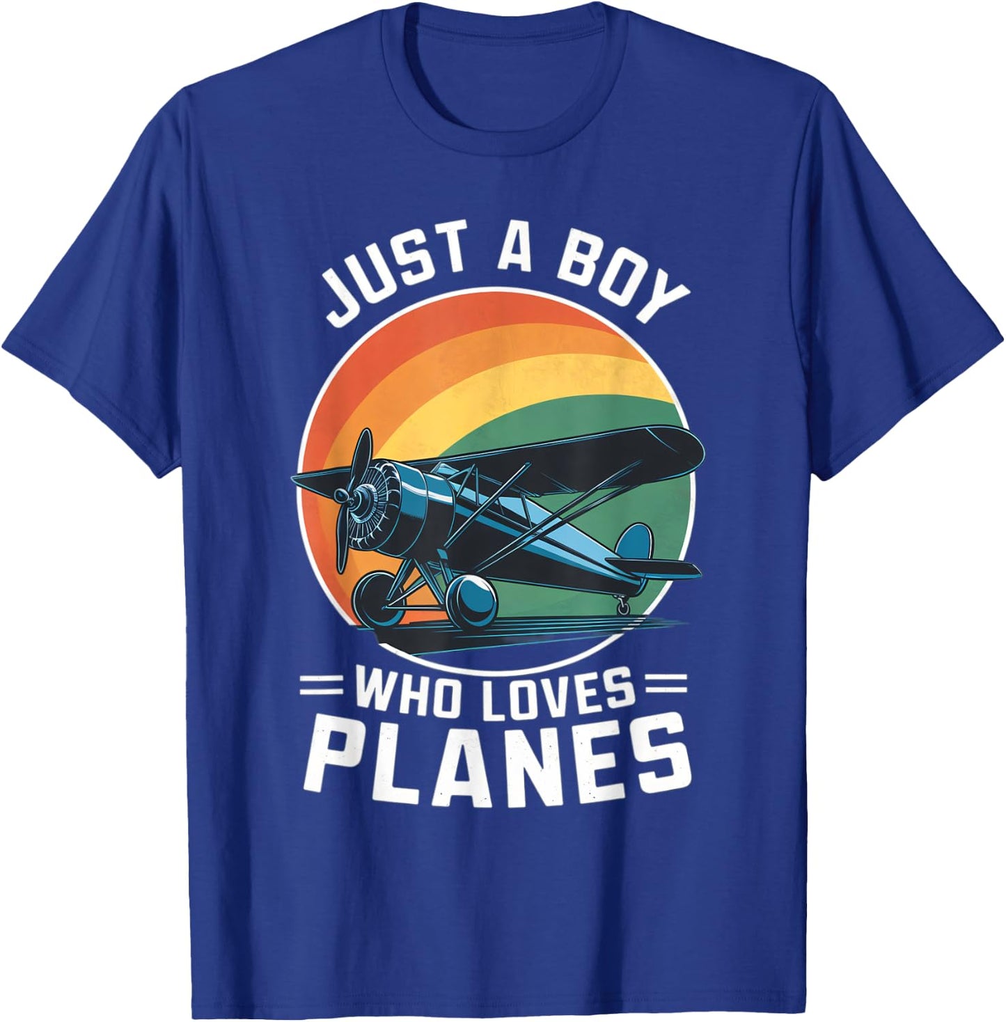 Just A Boy Who Loves Planes Toddler Airplane Lover Cute T-Shirt - T-Shirt | Royal