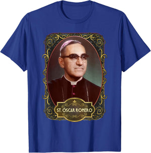 Saint Oscar Romero El Salvador Catholic Saint Monsenor T-Shirt - T-Shirt | Royal