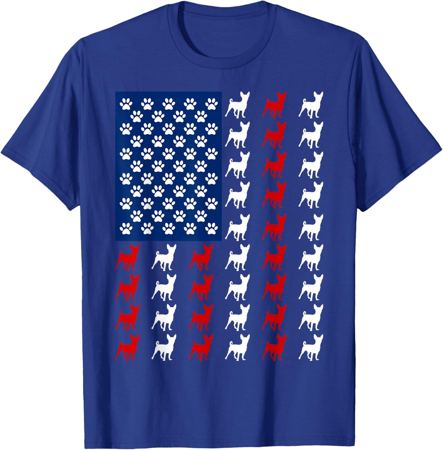 USA American Flag Chihuahua Lovers Fourth of July Patriotic T-Shirt - T-Shirt | Royal