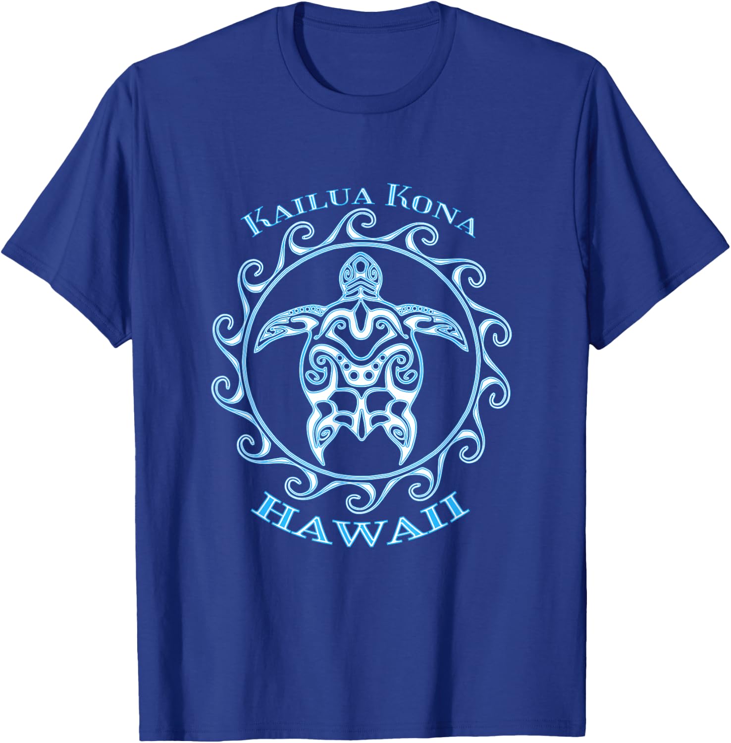 Kailua Kona Hawaii Tribal Sea Turtle Summer T-Shirt - T-Shirt | Royal