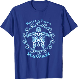 Kailua Kona Hawaii Tribal Sea Turtle Summer T-Shirt - T-Shirt | Royal