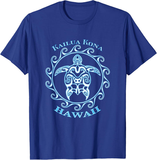 Kailua Kona Hawaii Tribal Sea Turtle Summer T-Shirt - T-Shirt | Royal