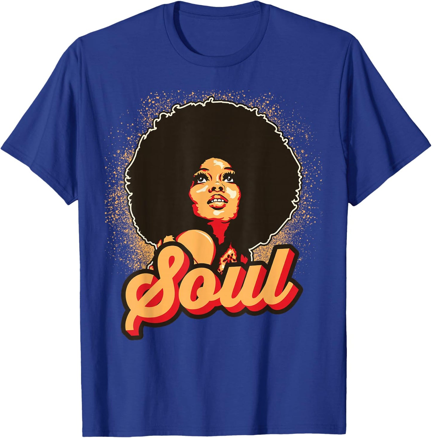 70s Funk Afro Women Soul Retro Vintage Style Graphic T-Shirt - T-Shirt | Royal