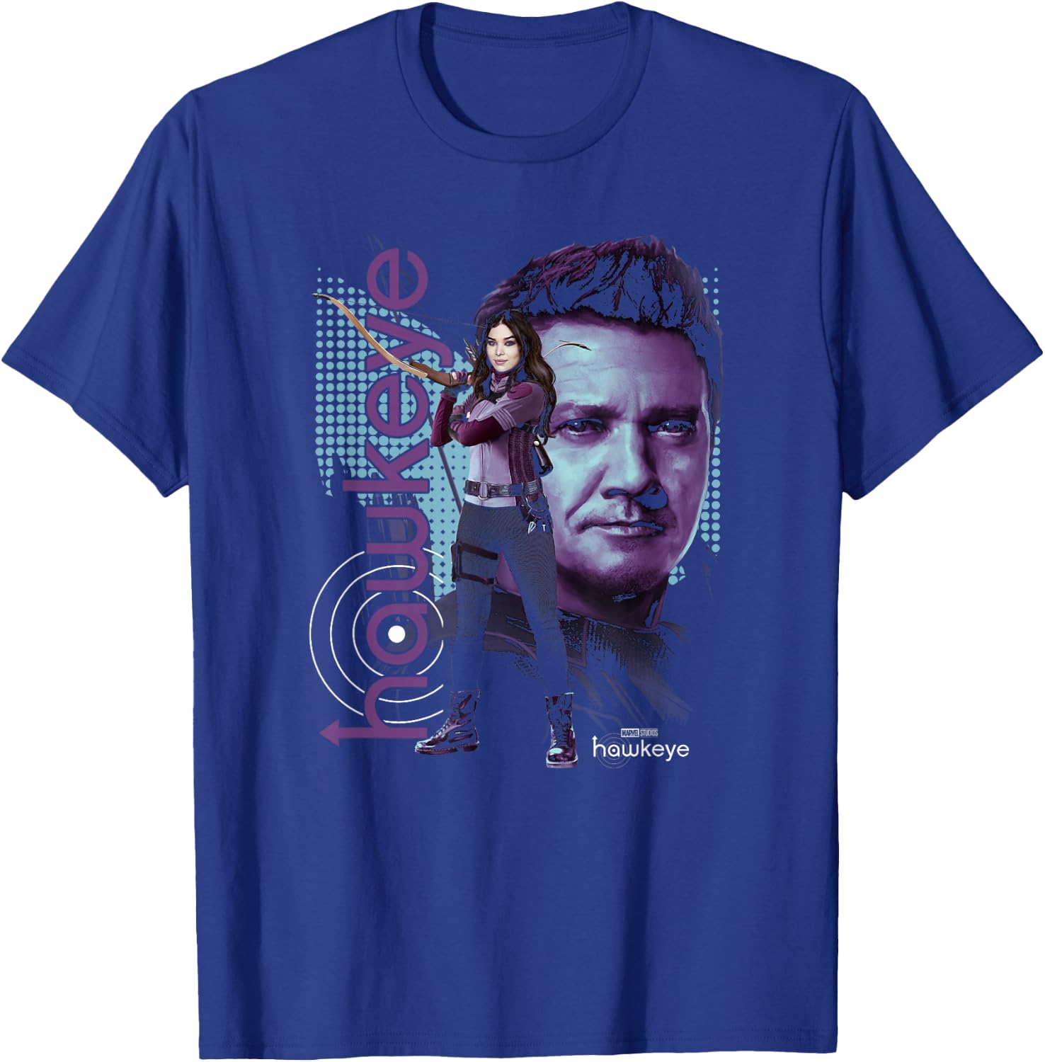 Marvel Hawkeye Disney Plus Group Shot Team Hawkeye Poster T-Shirt - T-Shirt | Royal