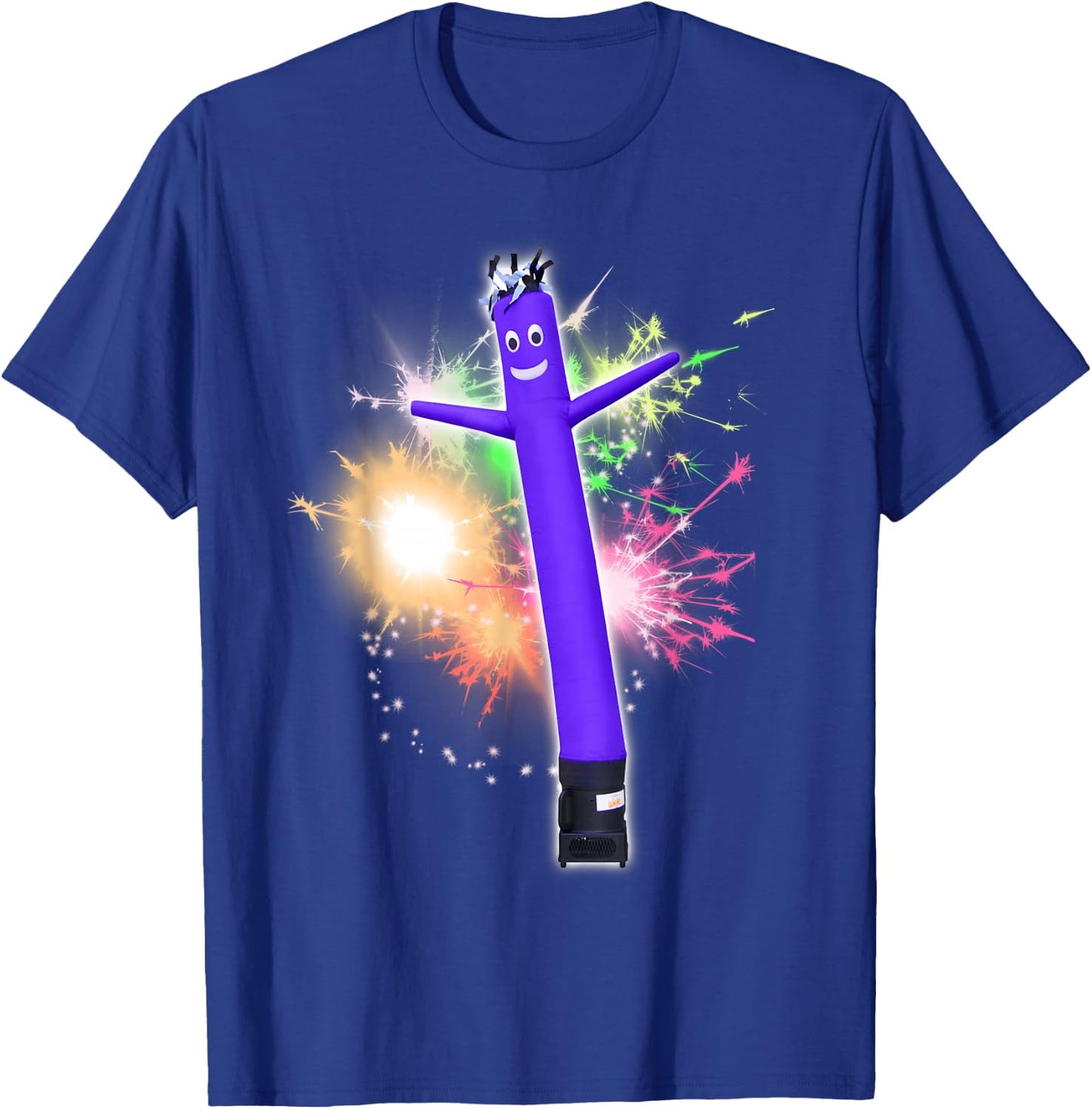 Wacky Waving Inflatable Tube Man Air Dancer Fireworks T-Shirt - T-Shirt | Royal